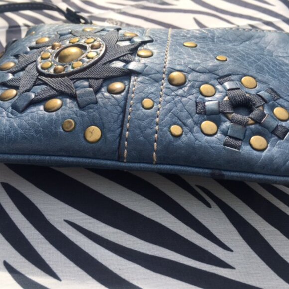 RARE COACH Ltd Edition Vintage Y2K Solo Mia Blue Denim Satchel/Coin  Wristlet - Picture 10 of 10